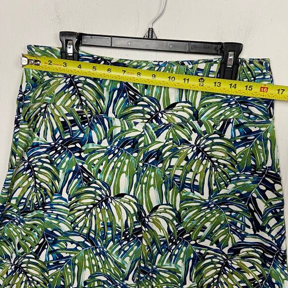 J. Jill Wearever Green Blue Smooth Fit Wide Leg Cropped Knit Pants Size Medium - Picture 7 of 9